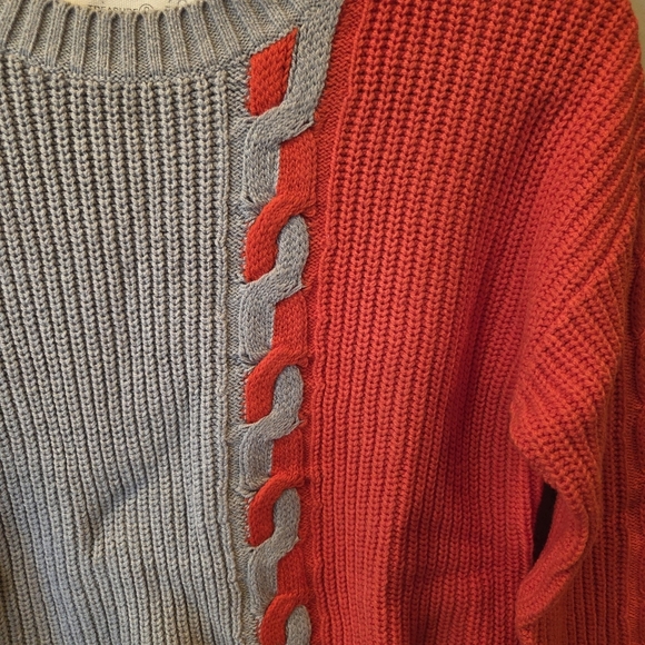 Girls Nordstrom Treasure And Bond Sweater  High Low Hem Crew Neck M Color Block - Picture 6 of 15